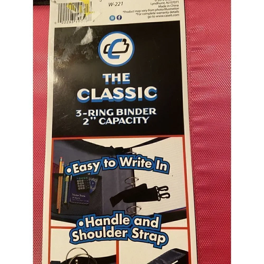Case-It Mighty‎ Zip Tab 3-Ring 2 - Inch Zipper Binder Expanding File Pink/Black